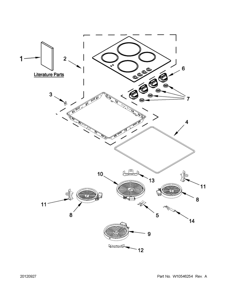 Cooktop Parts Diagram and Parts List for MEC7424AB0  Maytag Cooktop
