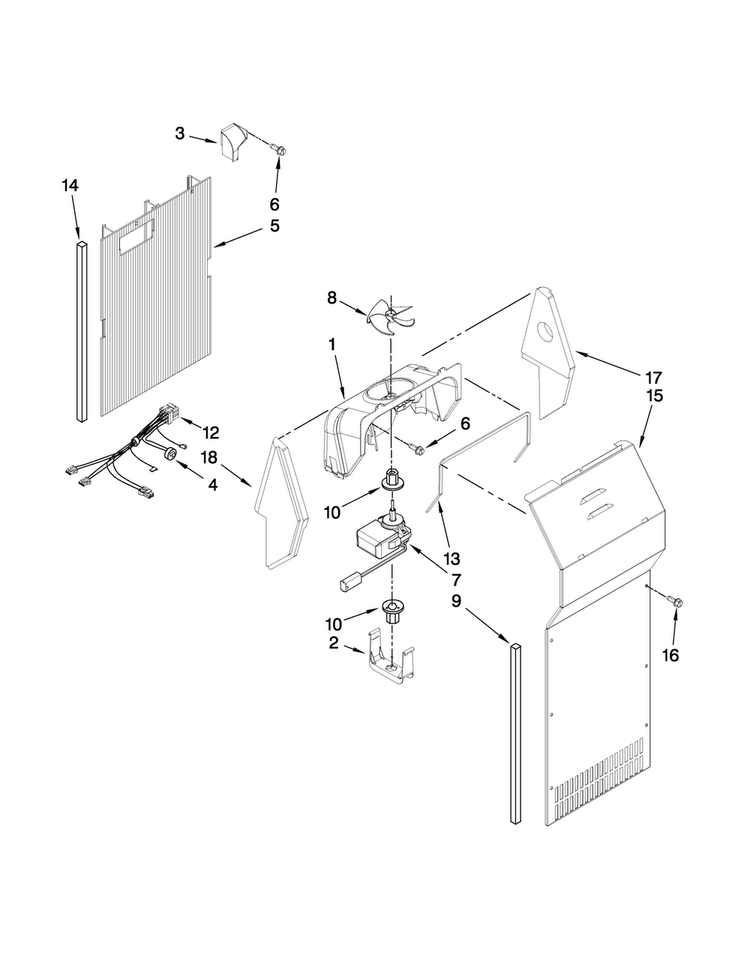 Air Flow Parts Diagram and Parts List for 5MS224NEWW00  Maytag Refrigerator