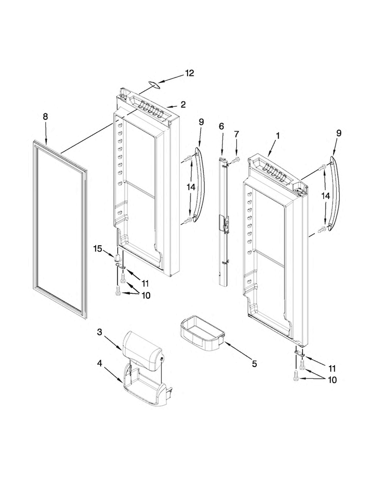 Refrigerator Door Diagram and Parts List for MFF2258VEB7  Maytag Refrigerator