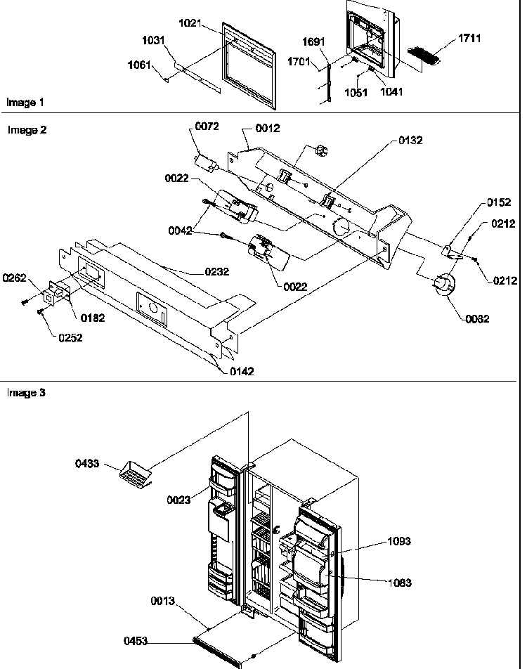 Facade Dispnsr Cover/electronic Brcket Assy/toe Grille Diagram and Parts List for SRD528VW-P1320402WW  Amana Refrigerator