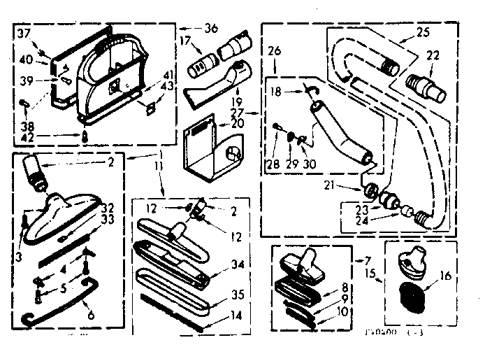 Attachment Parts Diagram and Parts List for 11640400  Kenmore Central Vacuum
