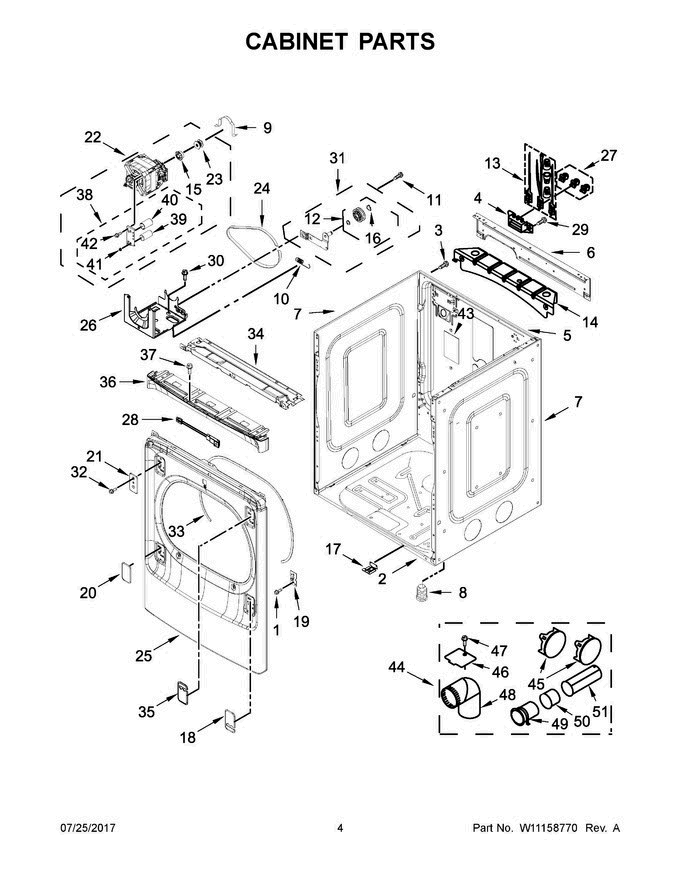 03 - Cabinet Parts Diagram and Parts List for MEDB955FC1  Maytag Dryer