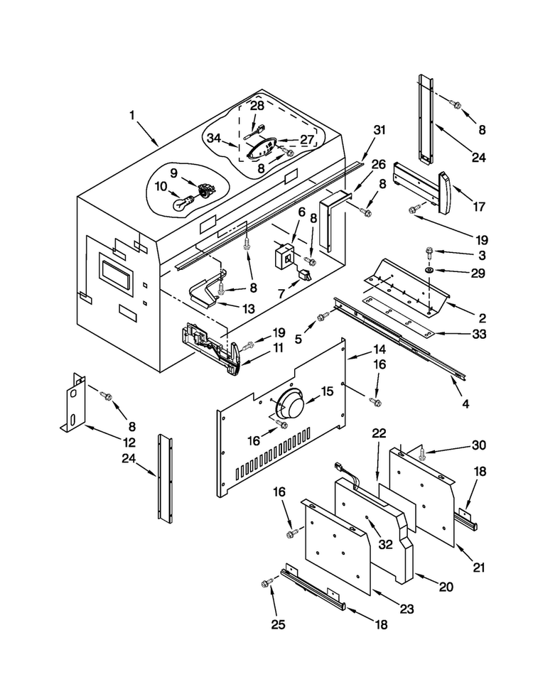 Freezer Liner Parts Diagram and Parts List for JB36NXFXRW02  Jenn-Air Refrigerator