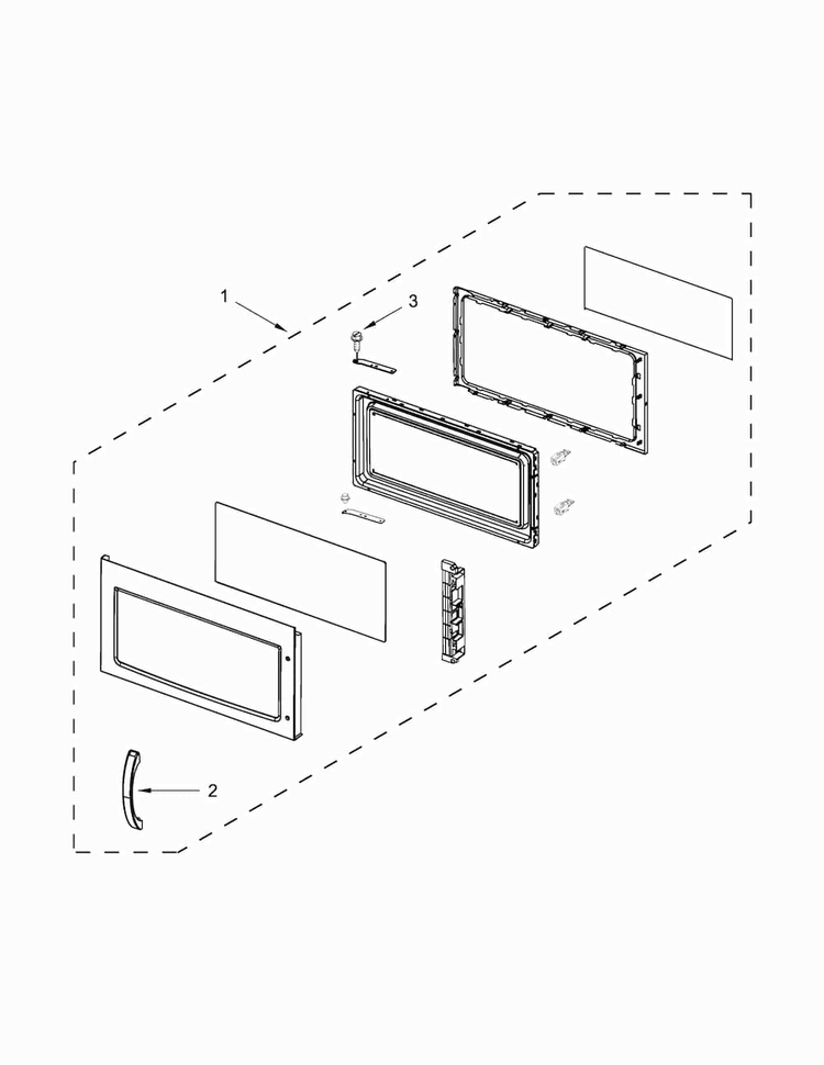 Door Parts Diagram and Parts List for AMV1150VAW5  Amana Microwave