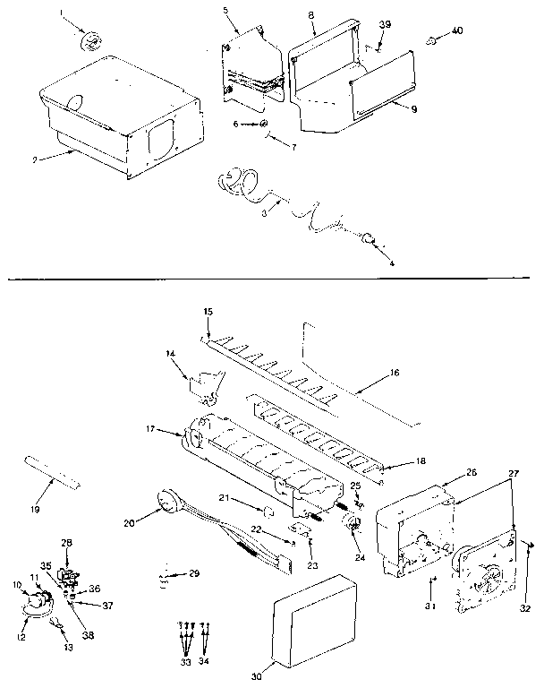 Ice Maker & Bin Diagram and Parts List for JRSD246B MAQ81A Jenn-Air Refrigerator
