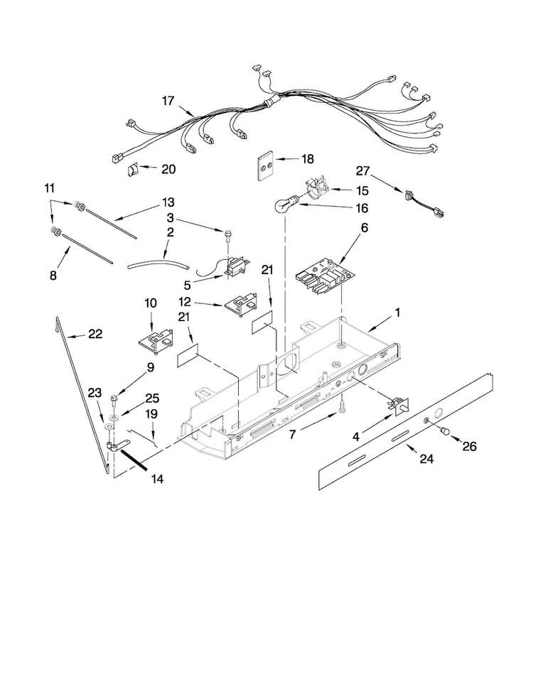 Control Parts Diagram and Parts List for MSD2273VEW00  Maytag Refrigerator