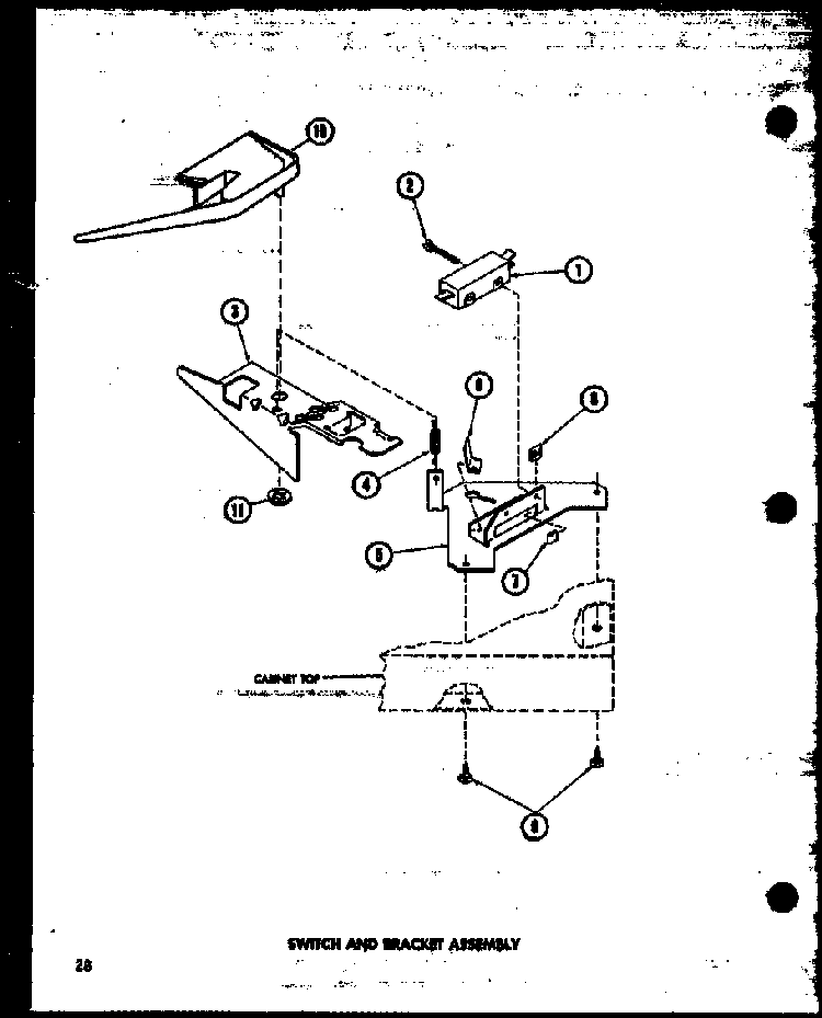 Switch And Bracket Assembly Diagram and Parts List for TAA300 P75751-14W Amana Washer