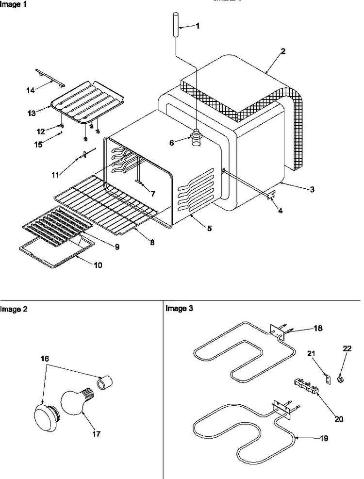 Cavity Diagram and Parts List for ARS636E-P1130640NE  Amana Range