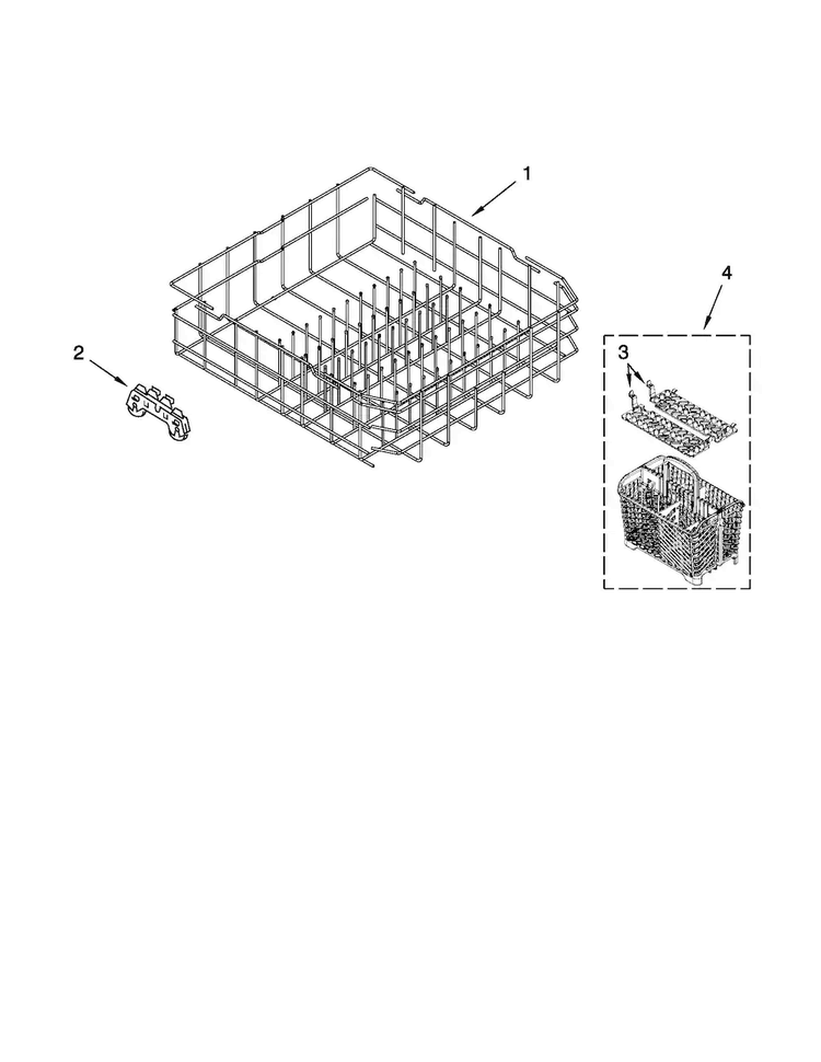 Lower Rack Parts Diagram and Parts List for MDBH979SAM0  Maytag Dishwasher