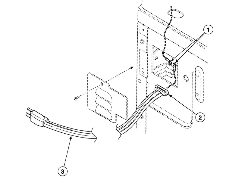 Power Cord Diagram and Parts List for SSG709LF  Speed Queen Dryer