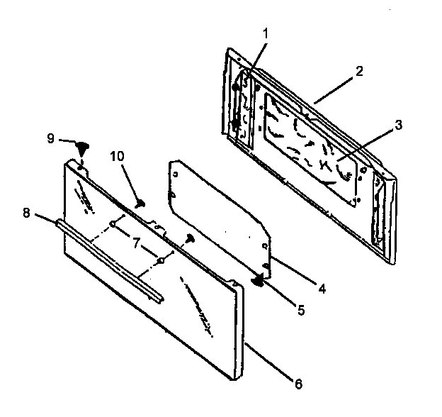 Oven Door Diagram and Parts List for RBK22AA093M-P1143134NW  Caloric Range