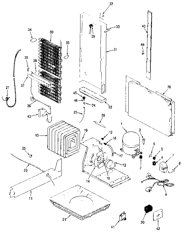 Unit Compartment & System Diagram and Parts List for JRS226B MAQ21B Jenn-Air Refrigerator