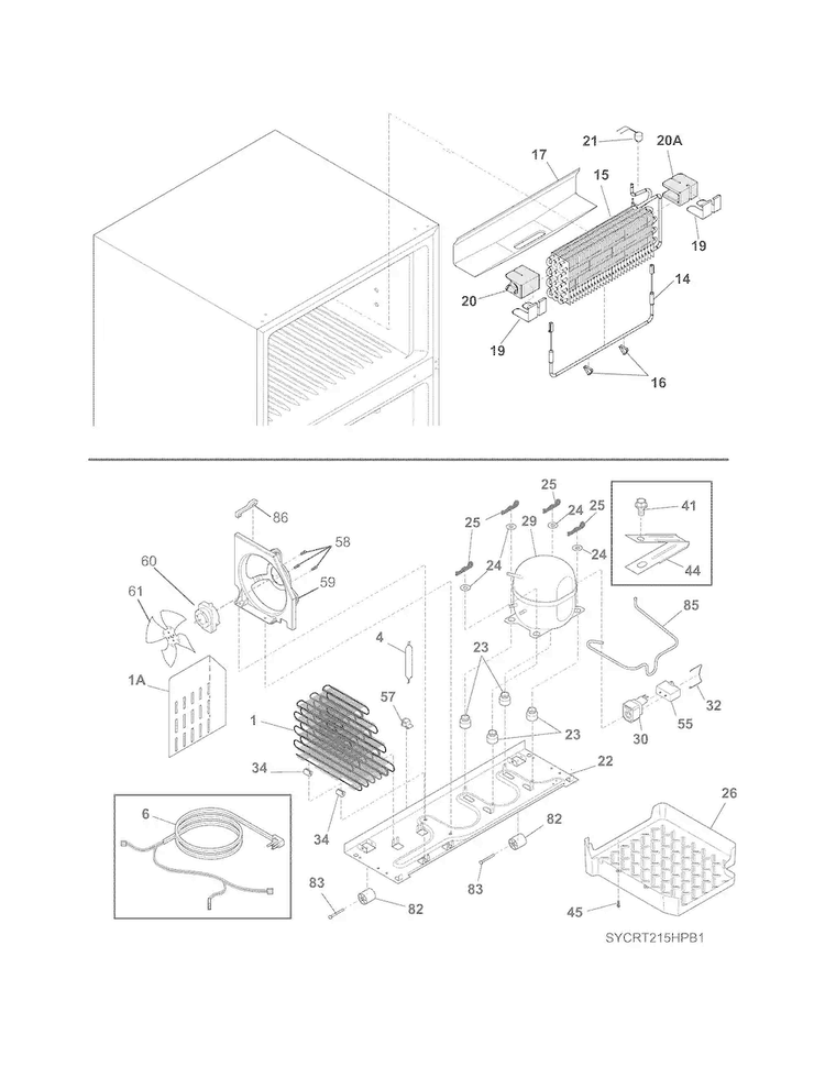 System Diagram and Parts List for CRT215HPW2  Crosley Refrigerator