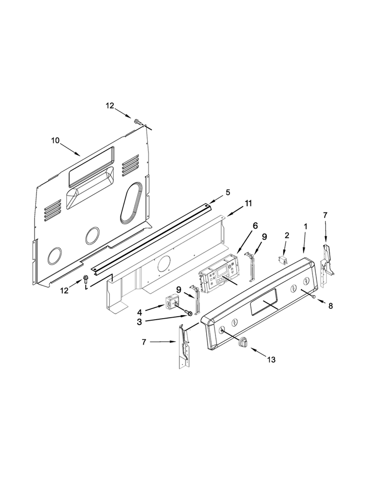 Control Panel Parts Diagram and Parts List for MER8650ES0  Maytag Range