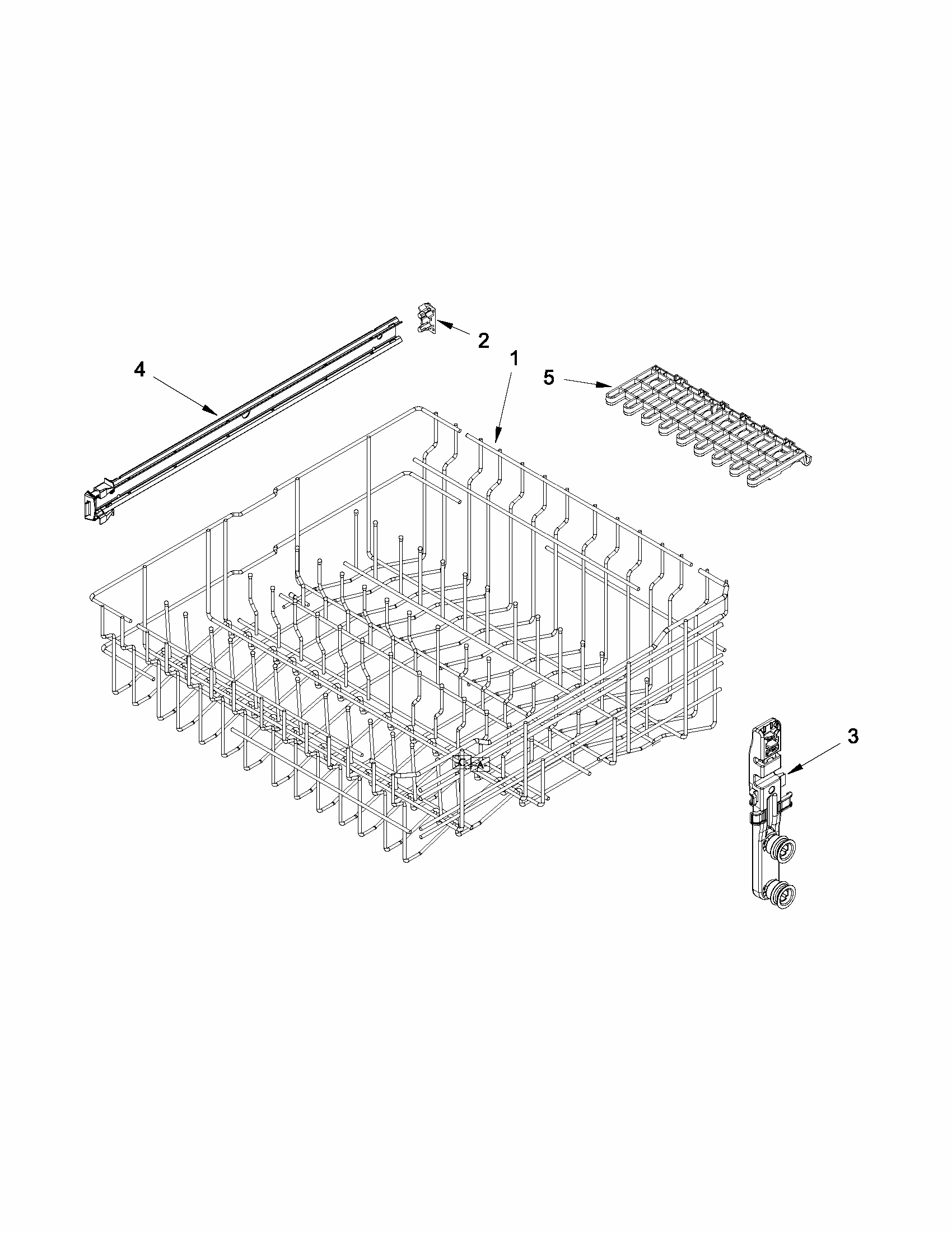 Upper Rack And Track Parts Diagram and Parts List for MDB7759SAS2  Maytag Dishwasher