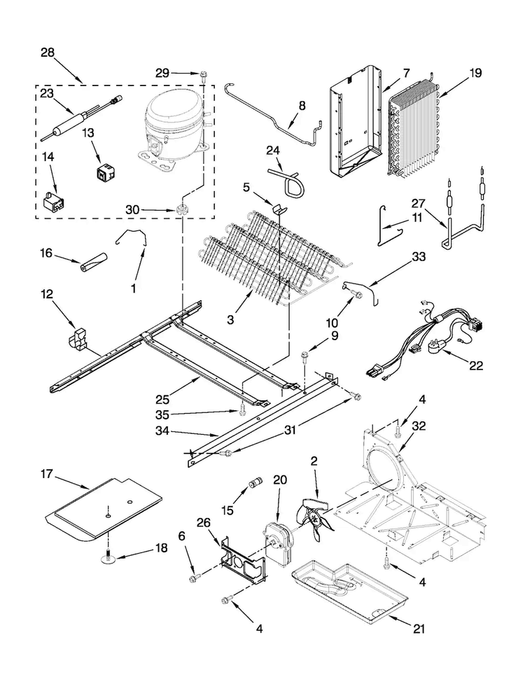 Unit Parts Diagram and Parts List for MSF25D2EAS00  Maytag Refrigerator