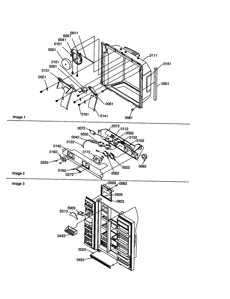Dispenser Cover/elec. Brkt. Assy. Diagram and Parts List for SRD20S4W-P1190816WW  Amana Refrigerator