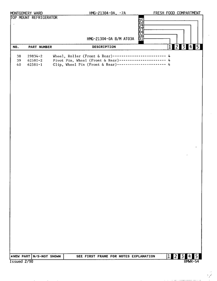 Fresh Food Compartment Page 3 Diagram and Parts List for 21304A  Admiral Refrigerator