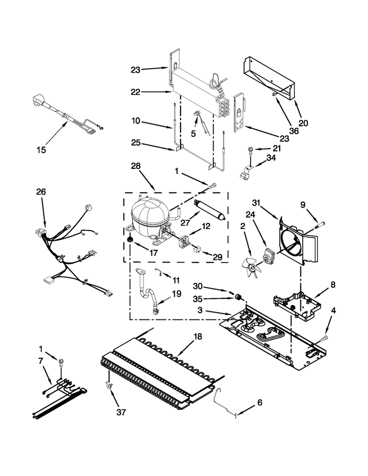 Unit Parts Diagram and Parts List for 5GBR22PRAA00  Maytag Refrigerator