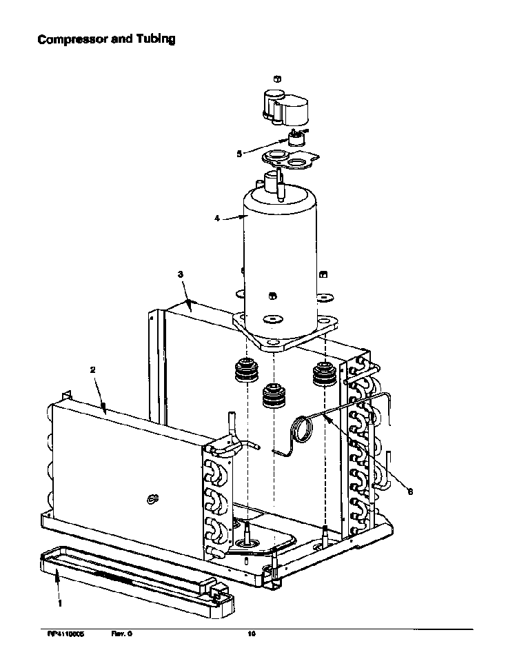 Compressor And Tubing Diagram and Parts List for AC07087M1D P1225013R Amana Air Conditioner