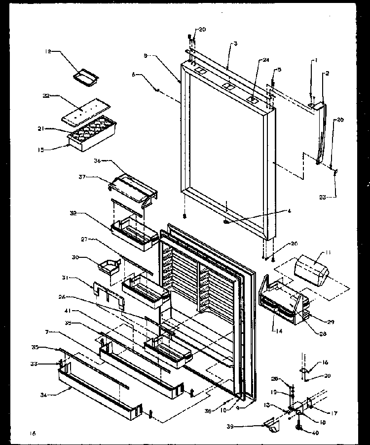 Refrigerator Door Diagram and Parts List for TG18R2L-P1158305WL  Amana Refrigerator