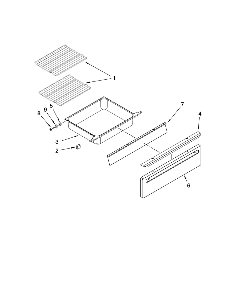 Drawer And Rack Parts Diagram and Parts List for MGS5752BDS20  Maytag Range