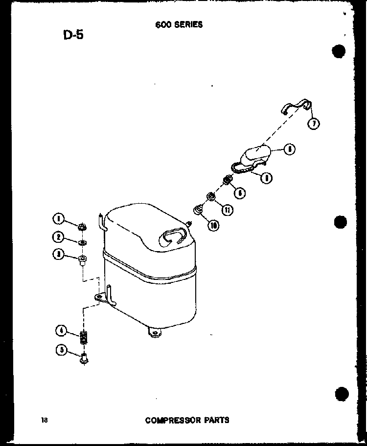 Compressor Parts Diagram and Parts List for ES624-3R P67119-1R Amana Air Conditioner