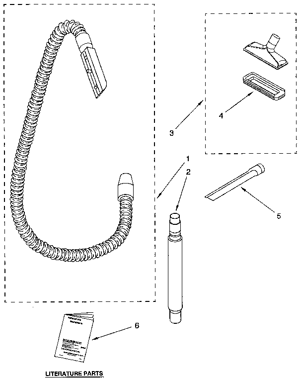 Hose And Attachment Diagram and Parts List for 1163038290C  Kenmore Canister Vacuum