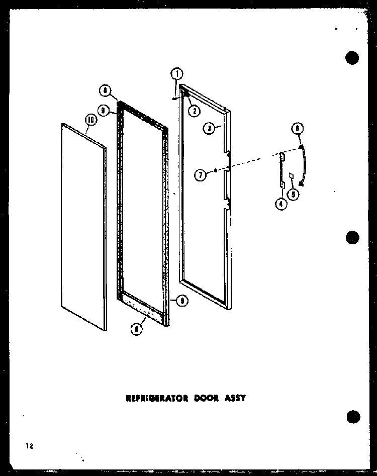 Refrigerator Door Assy Diagram and Parts List for SRI-22E-A-P74870-21WA  Amana Refrigerator