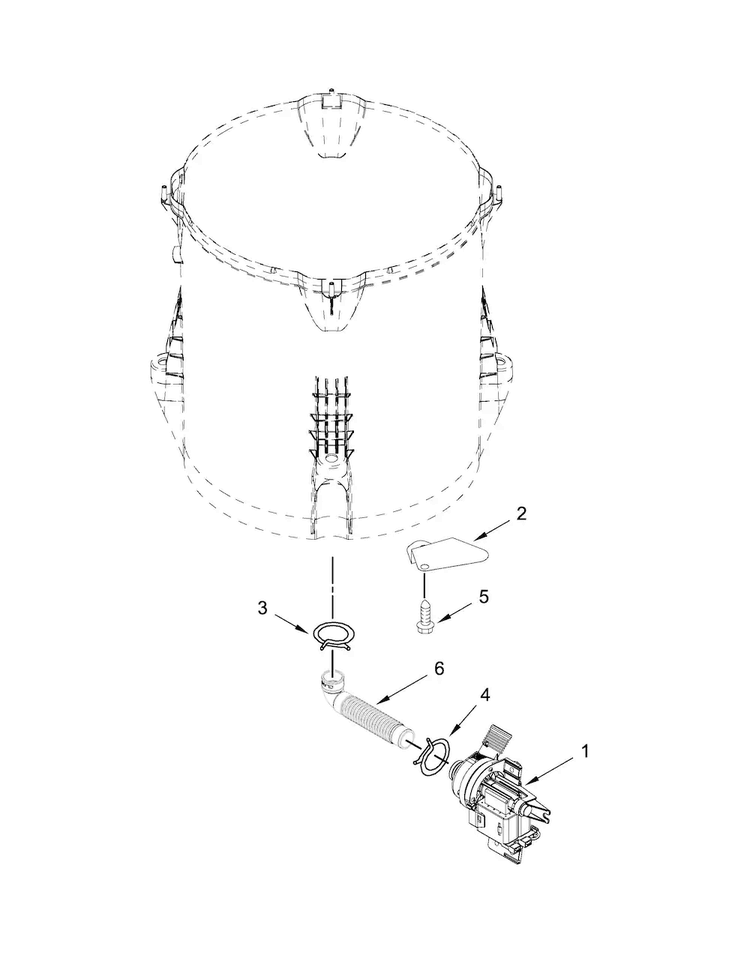 Pump Parts Diagram and Parts List for 7MMVWB835EW0  Maytag Washer