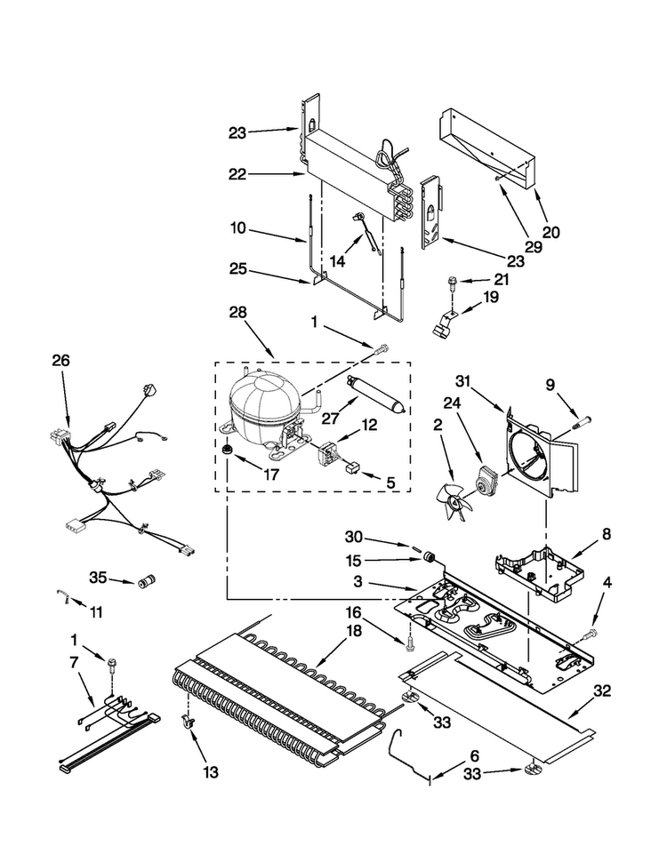 Unit Parts Diagram and Parts List for MFI2269VEB6  Maytag Refrigerator