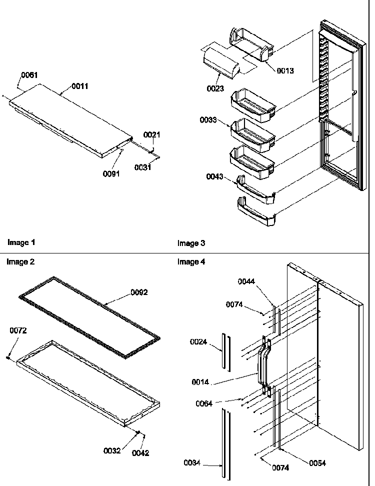 Refrigerator Door & Door Trim And Handles Diagram and Parts List for SX522VW-P1320501WW  Amana Refrigerator