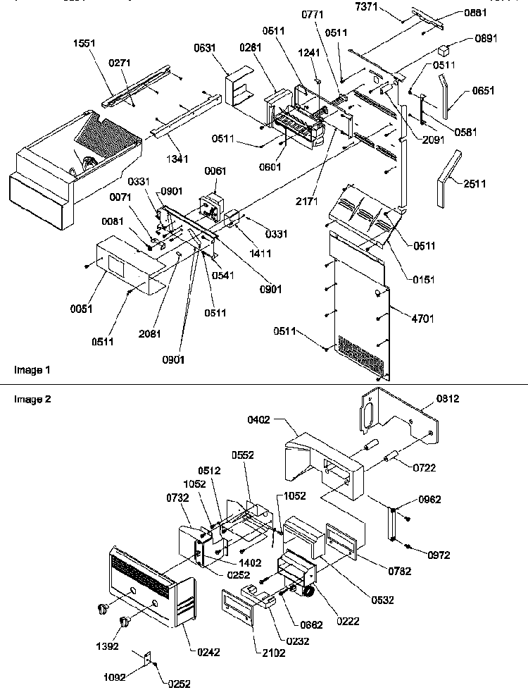 Ice Maker/control Assy Diagram and Parts List for SGD22TL-P1303510WL  Amana Refrigerator