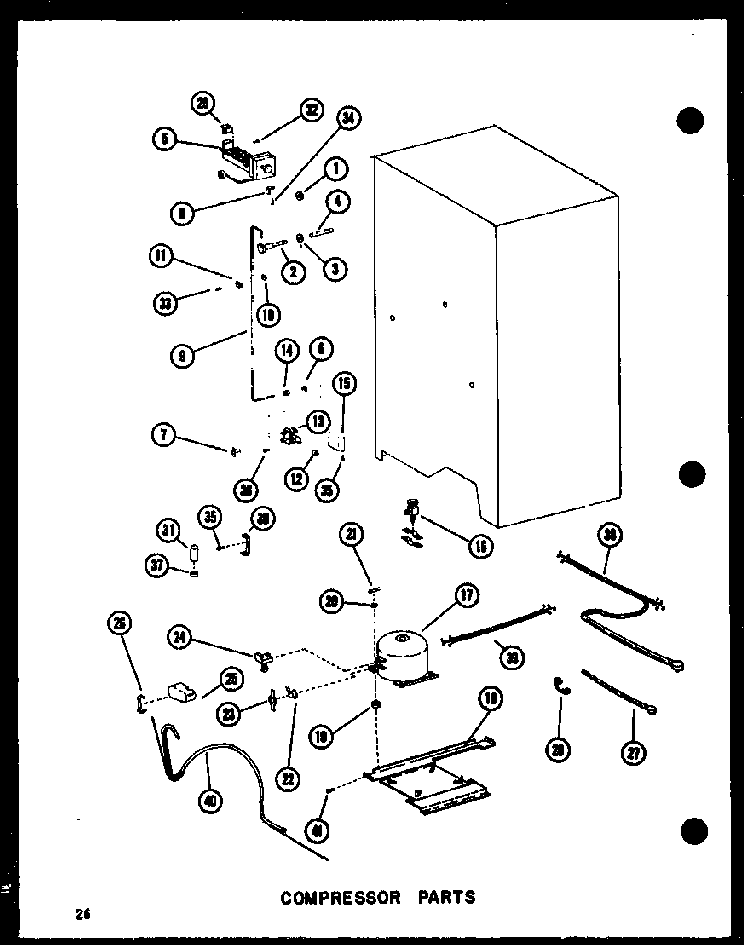 Compressor Parts Diagram and Parts List for SRI19E-L-P74100-5WL  Amana Refrigerator