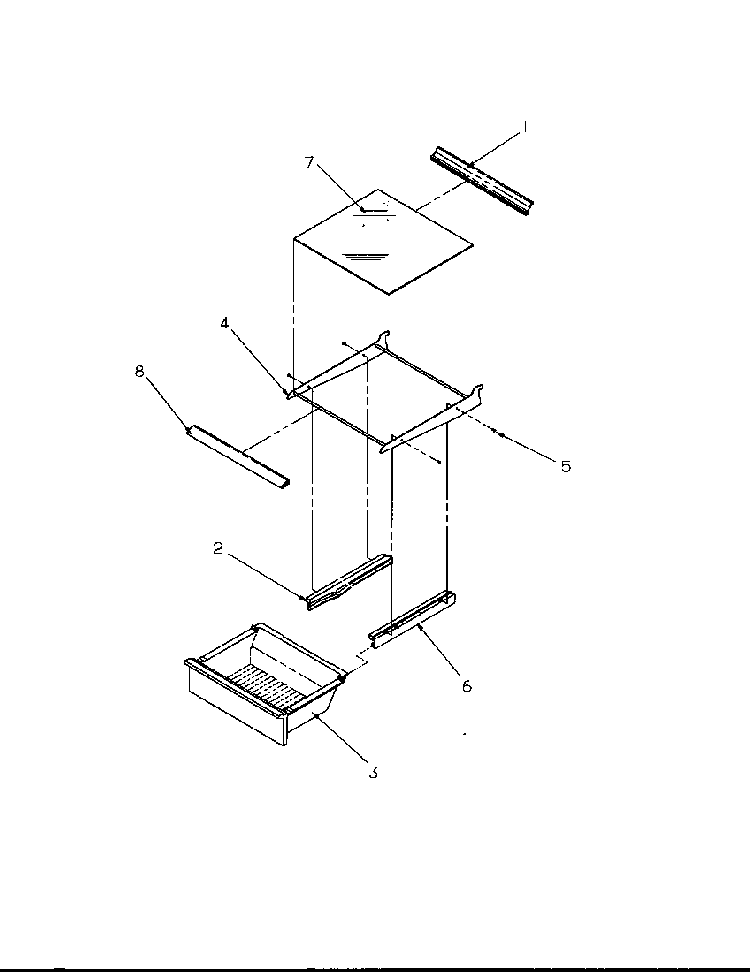 Refrigerator Shelving And Drawers Diagram and Parts List for 2599A-P1190419WL  Amana Refrigerator