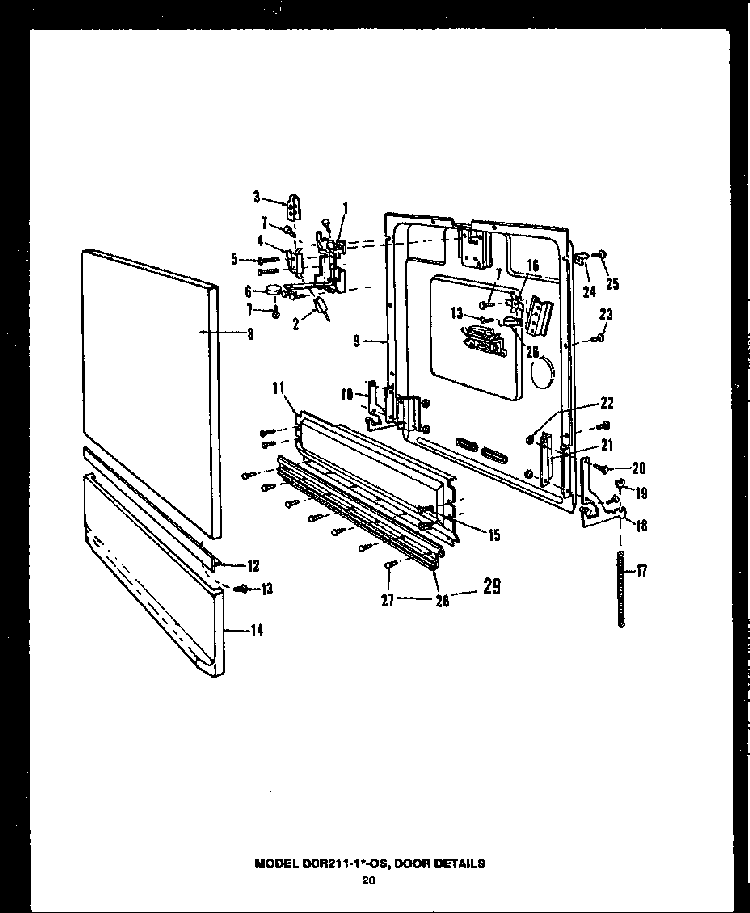 Section 8 Diagram and Parts List for DCR225-1V-OS  Caloric Dishwasher