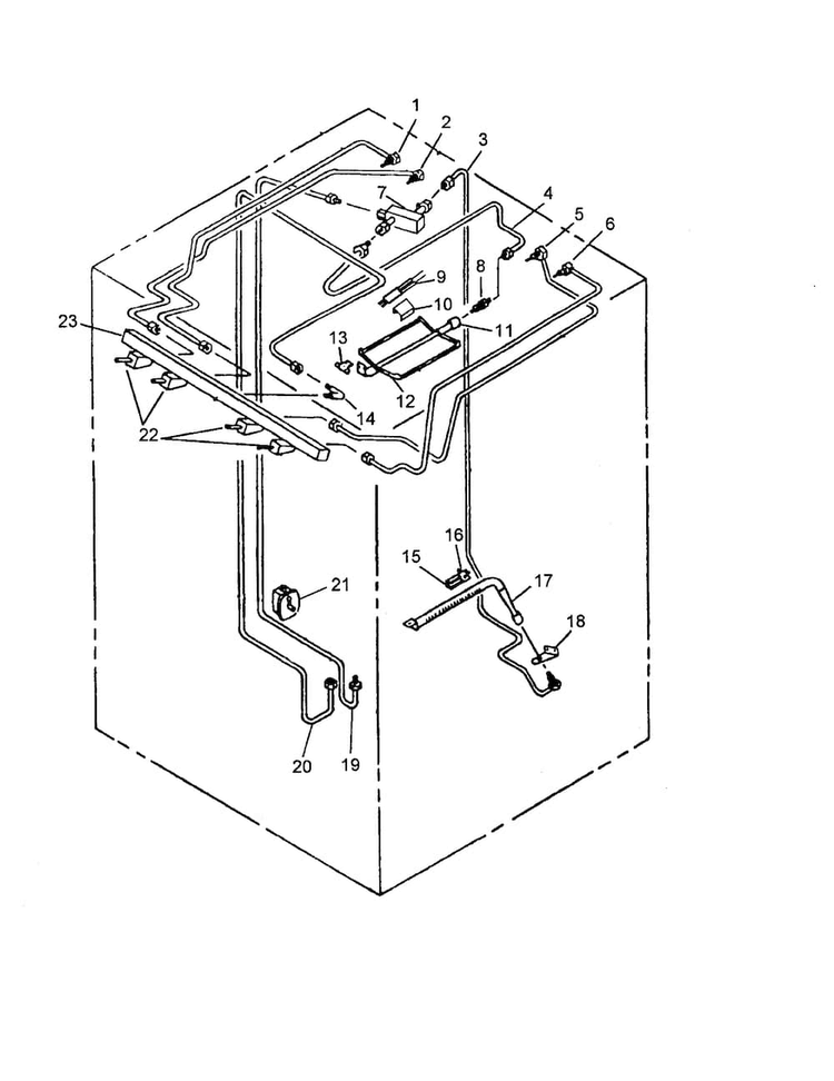 Gas Components Diagram and Parts List for AGDS901E P1131829NE Amana Range