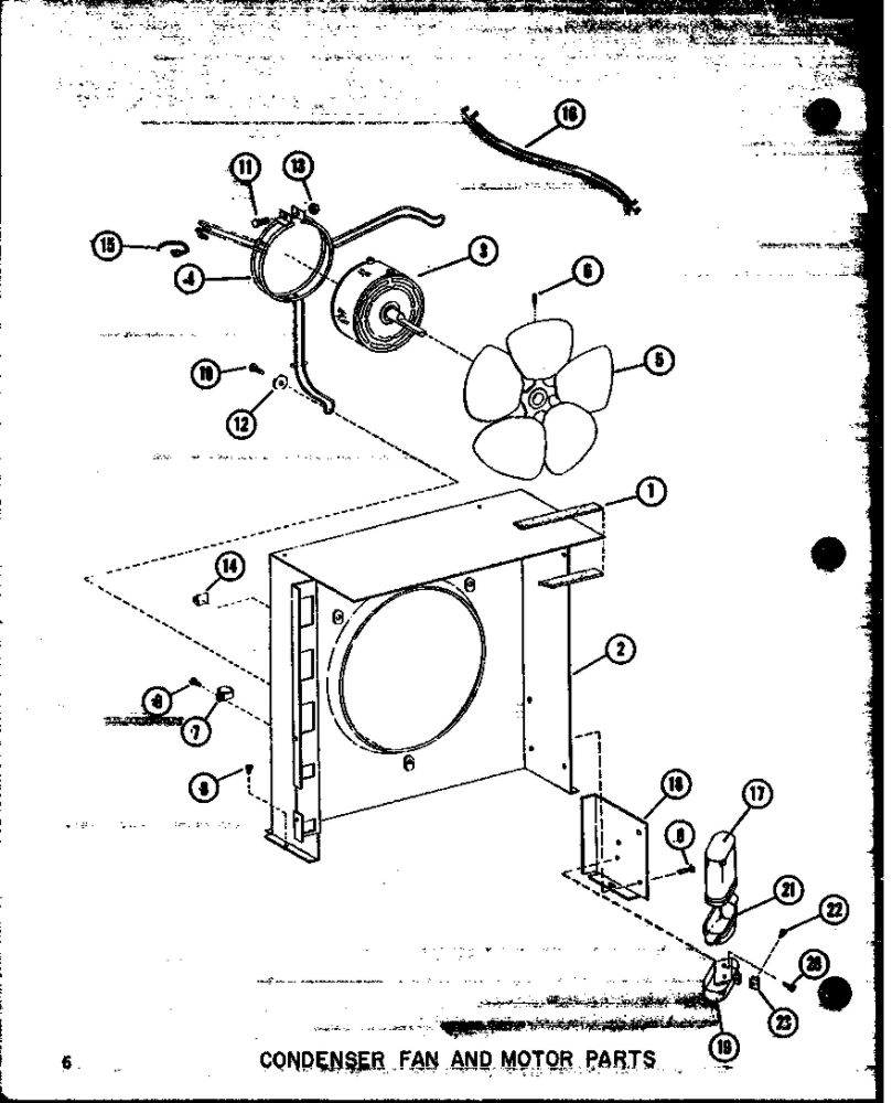 Condenser Fan And Motor Parts Diagram and Parts List for CR2-1 P55200-54C Amana Air Conditioner