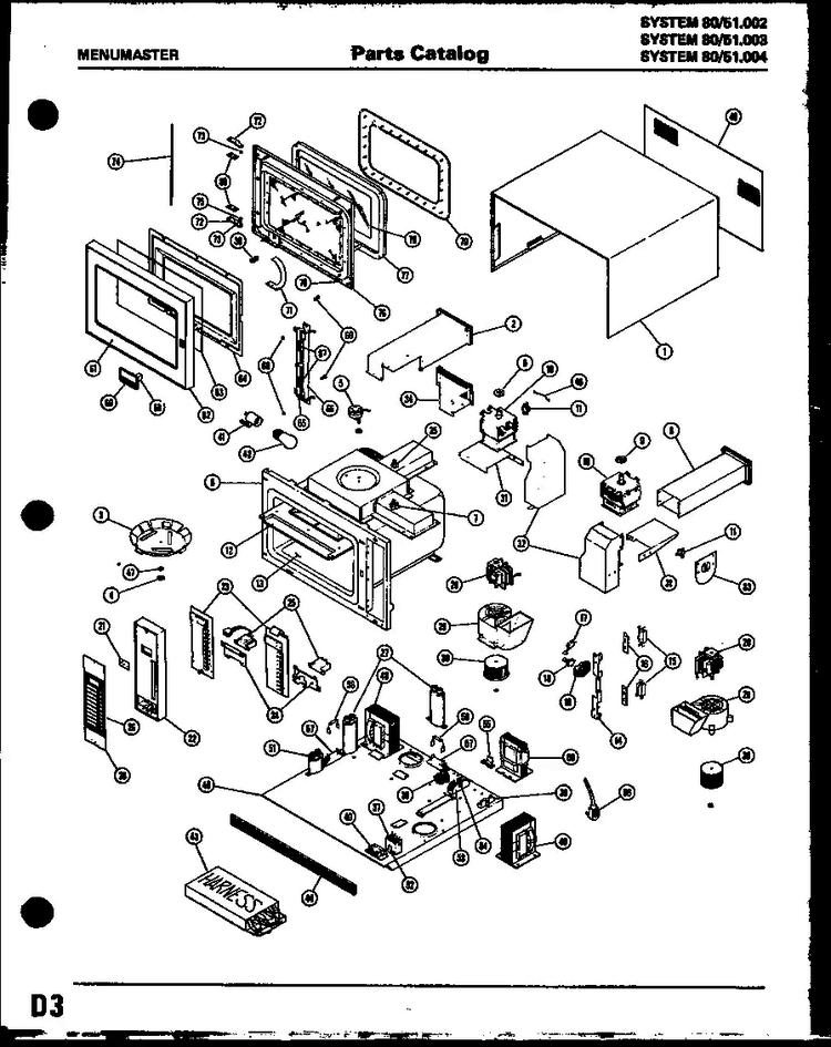 Section 2 Diagram and Parts List for 80 52003 Amana Microwave