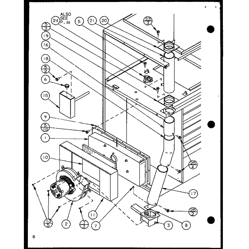 Diagram 8 Diagram and Parts List for GCI045B25B P9898201F Amana Furnace