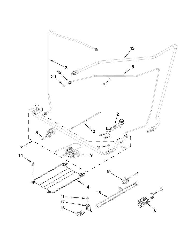 Manifold Parts Diagram and Parts List for AGP200VDW1  Amana Range