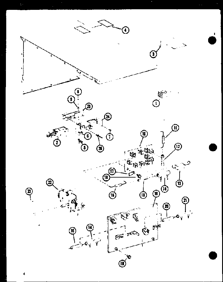 Timer/fuse/resistors Diagram and Parts List for RR-8A P73558-2M Amana Microwave
