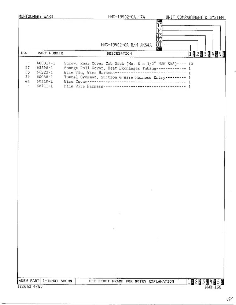Unit Compartment And System Page 3 Diagram and Parts List for 19502A  Admiral Refrigerator