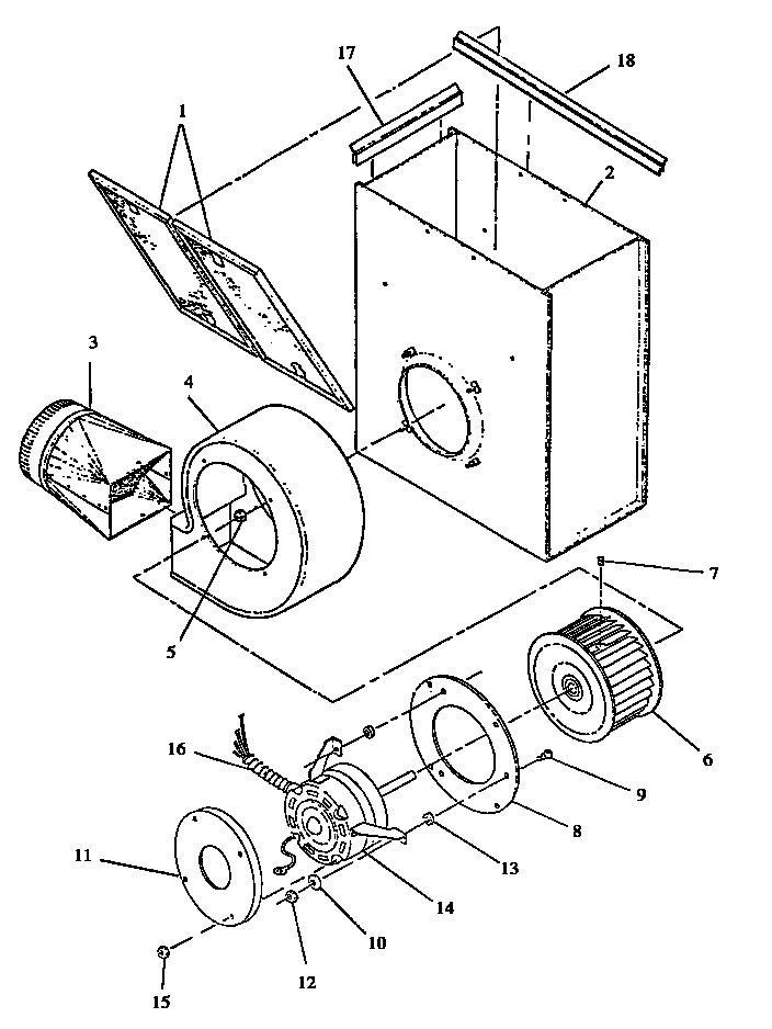 Ventilation Section Diagram and Parts List for AKDG1E1-P1131613NB  Amana Cooktop
