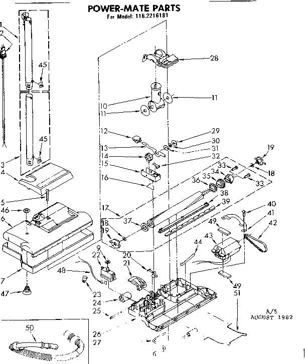 Powermate Parts Diagram and Parts List for 1162216181  Kenmore Filters & Accessories