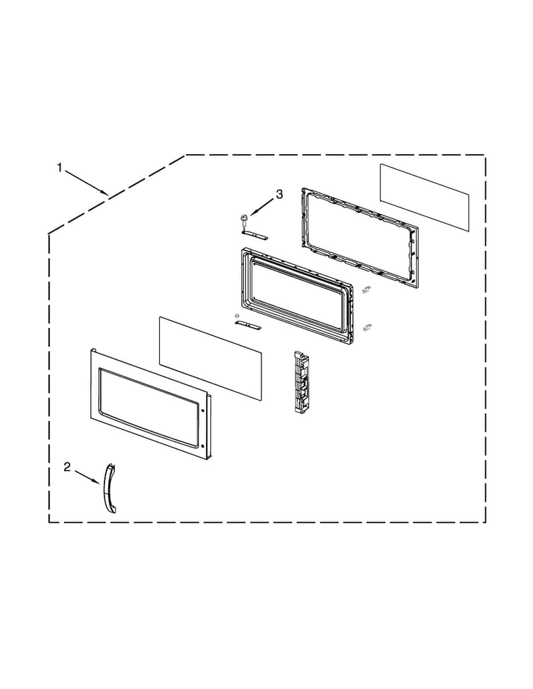 Door Parts Diagram and Parts List for MMV4206BS1  Maytag Microwave
