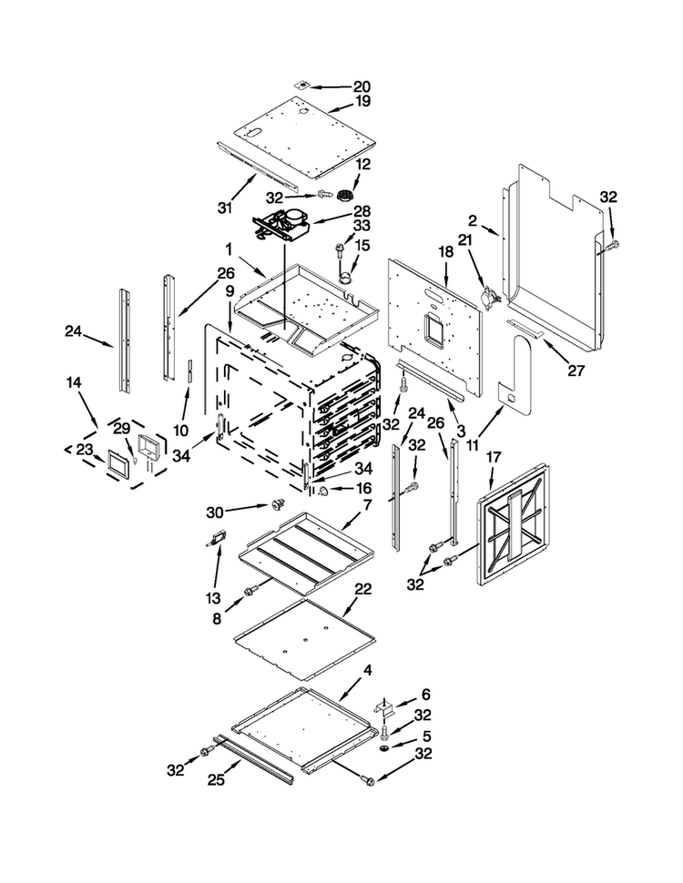 Oven Parts Diagram and Parts List for JJW2430WP02  Jenn-Air Wall Oven