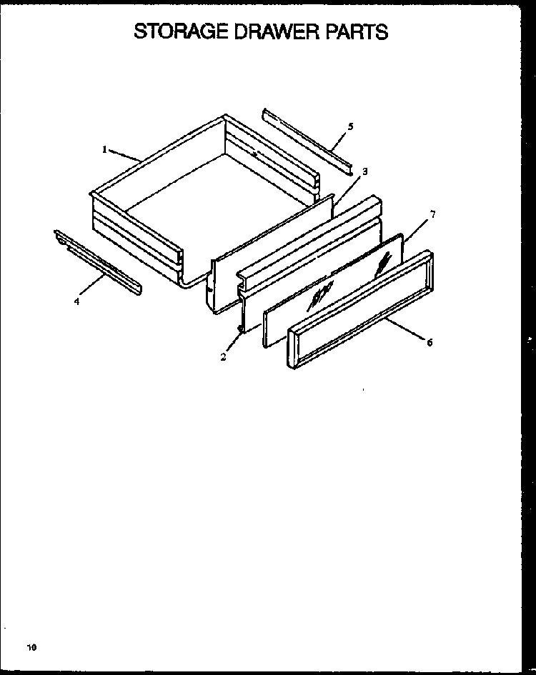 Storage Drawer Parts Diagram and Parts List for AGS745WW1-P1130733WW  Amana Range
