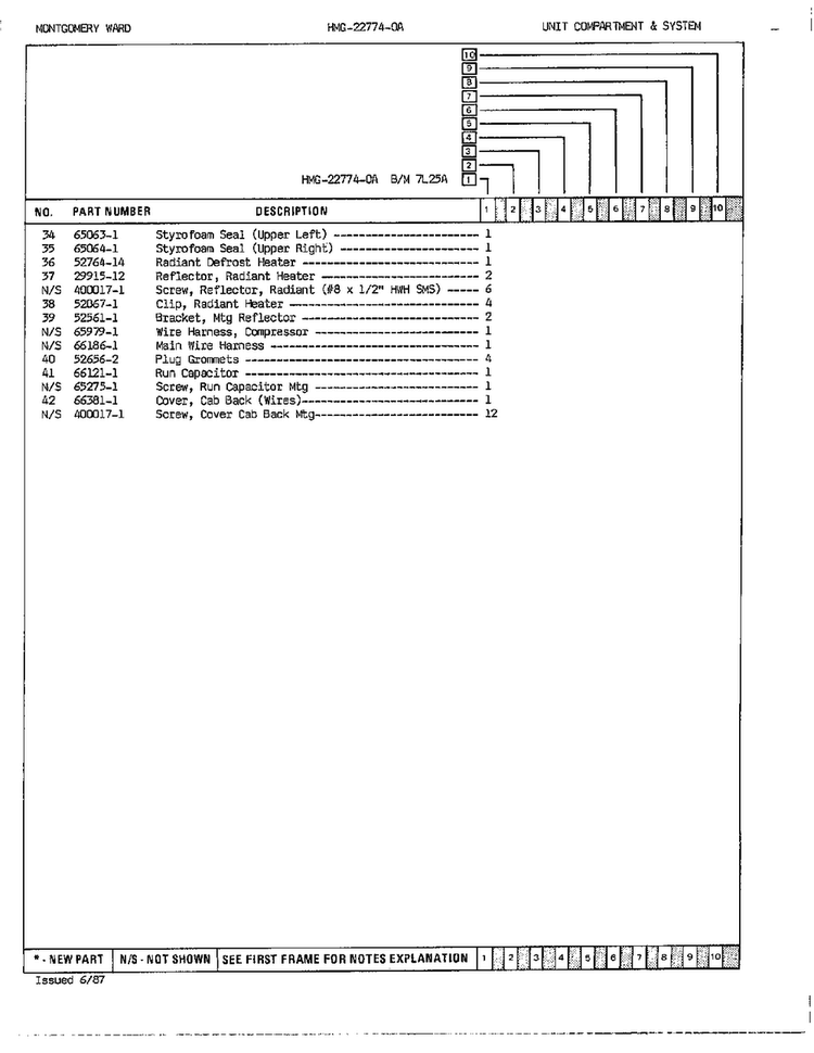 Unit Compartment And System Page 3 Diagram and Parts List for 22774A  Admiral Refrigerator