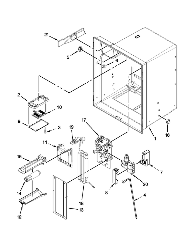 Refrigerator Liner Parts Diagram and Parts List for 5VMFI267AA01  Maytag Refrigerator